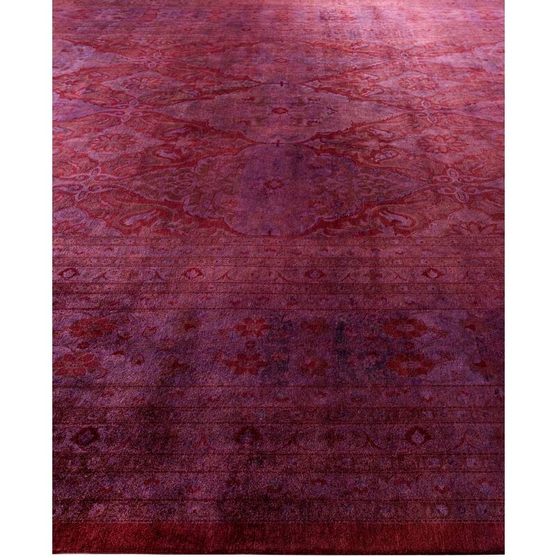 Overdyed One-of-a-Kind Hand-Knotted Area Rug - Purple - 12' 2" x 17' 10"