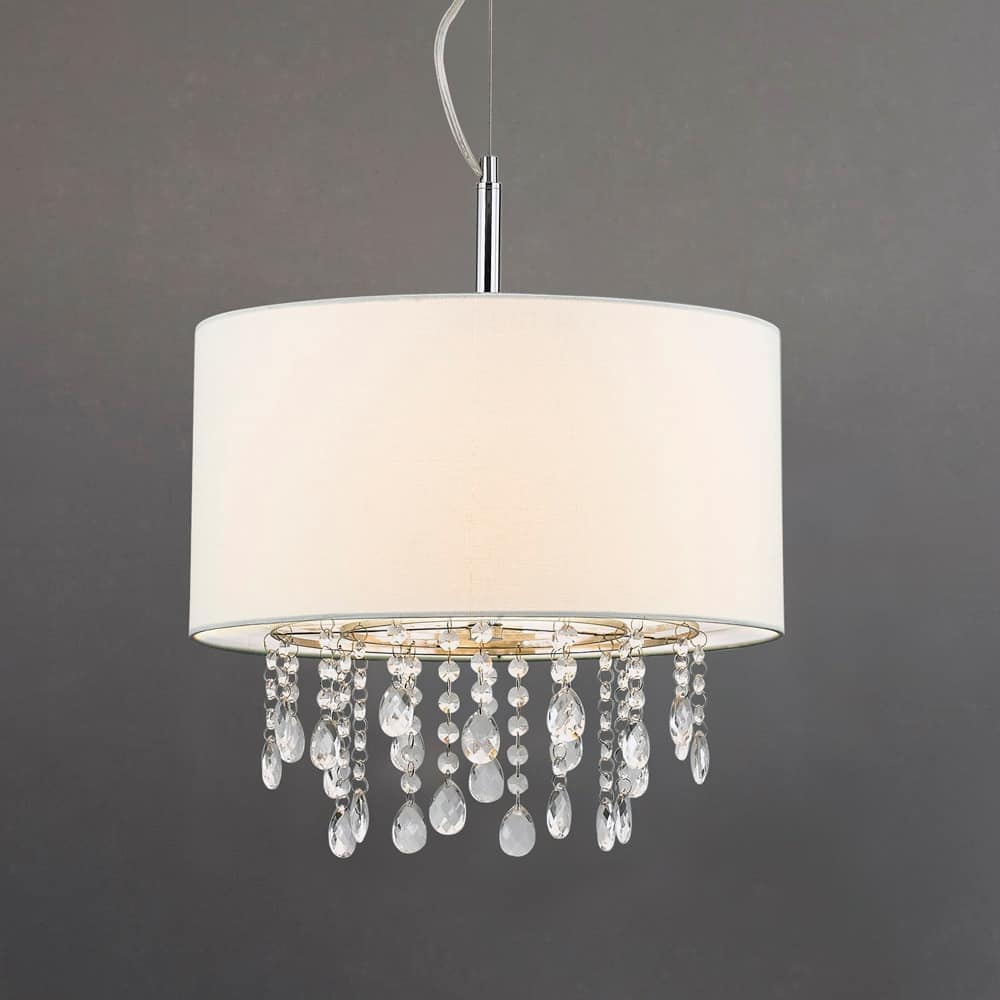 Florence 16.5-inch Round 3-light Crystal Pendant Lamp