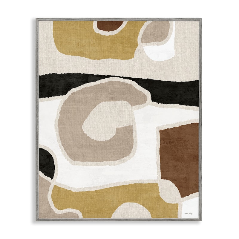 Stupell Earthy Boho Geometrics Framed Giclee Art Design By Amber Sterling - 11 x 14 - Grey