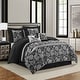 preview thumbnail 16 of 42, Nanshing Brie Silver and Black 7-Piece Comforter Set