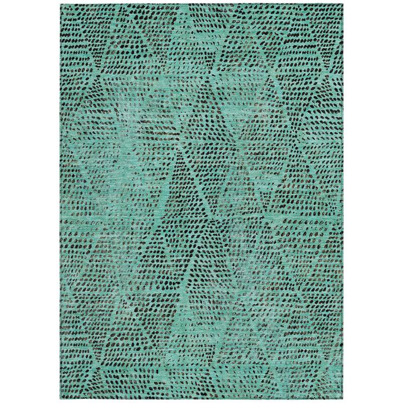 HomeRoots Geometric Transitional Rectangle Outdoor Rug