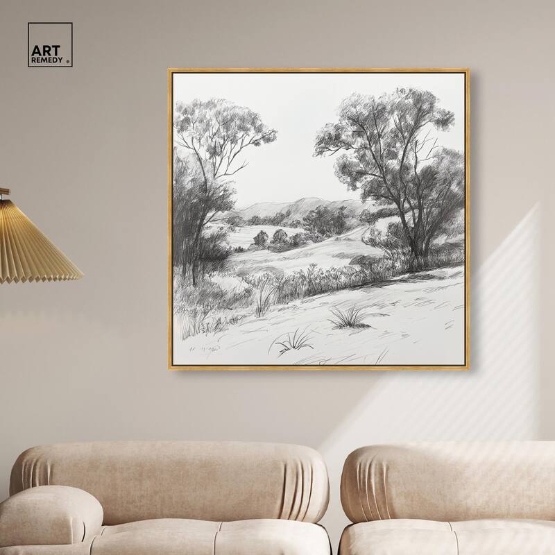 Charcoal Countryside Canvas by Art Remedy