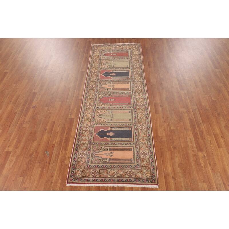 Anatolian Turkish Vintage Runner Rug Handmade Wool Carpet - 3'2" X 8'10"