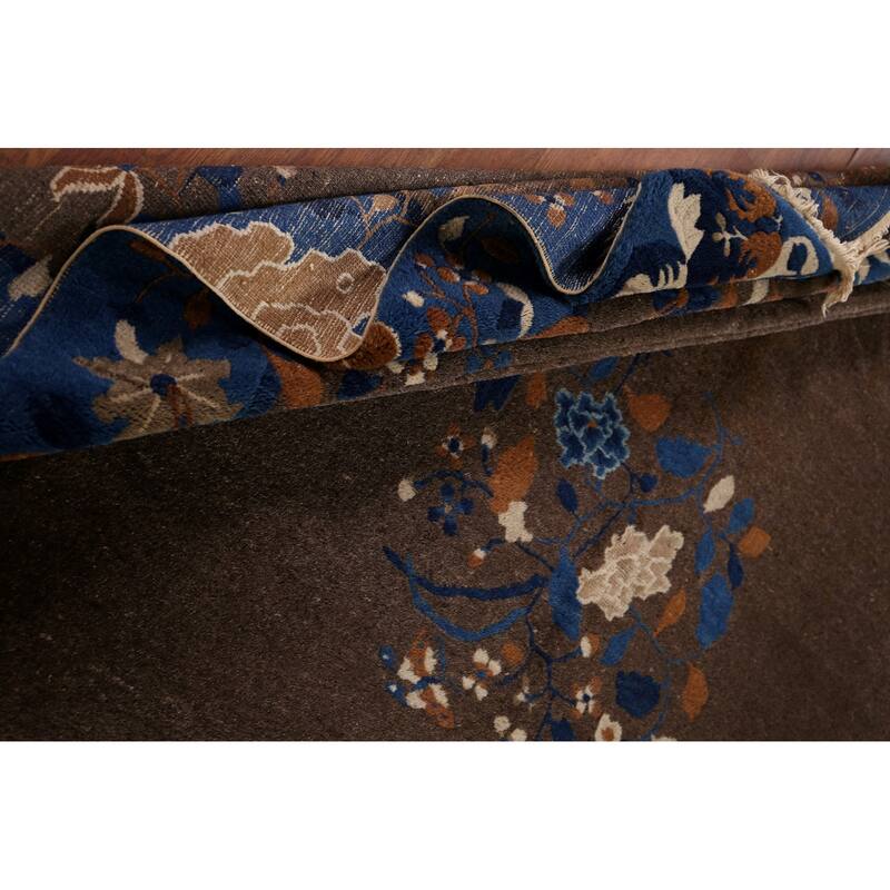 Vegetable Dye Art Deco Nichols Chinese Rug Handmade Wool Carpet - 8'1" x 9'10"