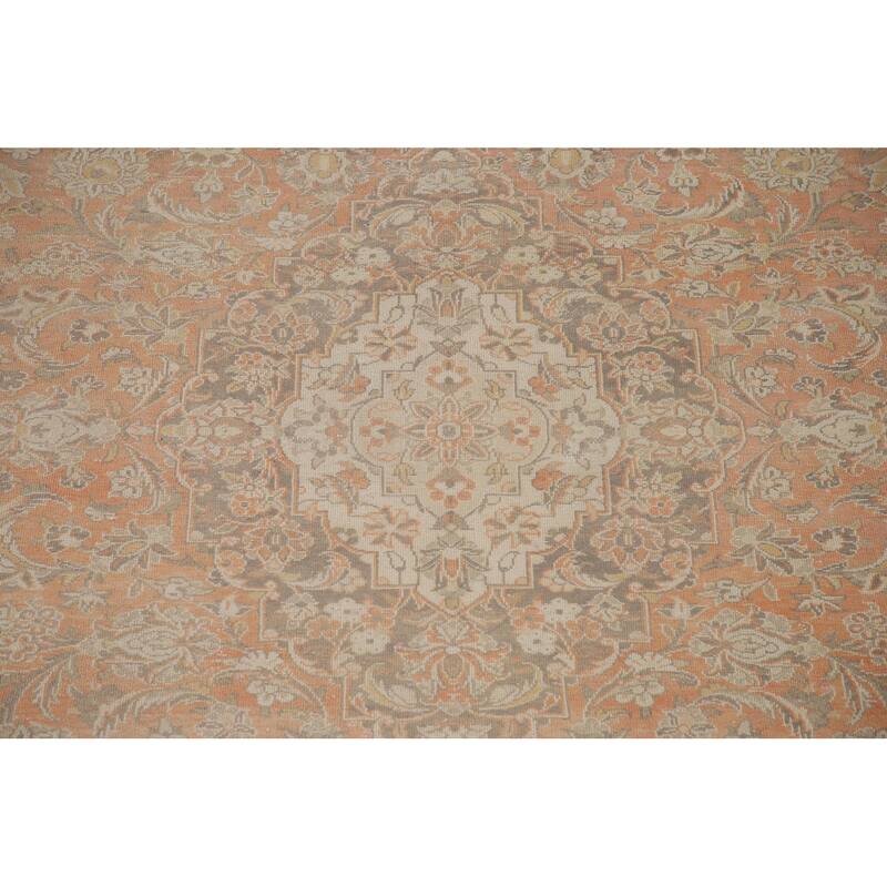 Traditional Kashan Persian Rug Hand-knotted Vintage Wool Carpet - 8'4" x 11'5"