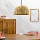preview thumbnail 1 of 1, Maseere Seagrass Coastal Basket Pendant Light - 67"H x 14"W x 14"D 67"H x 14"W x 14"D - Brown
