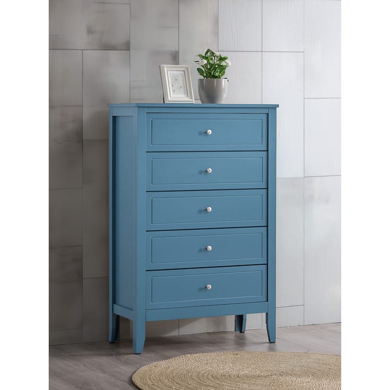 Glory Furniture Daniel 5 Drawer Chest - Teal