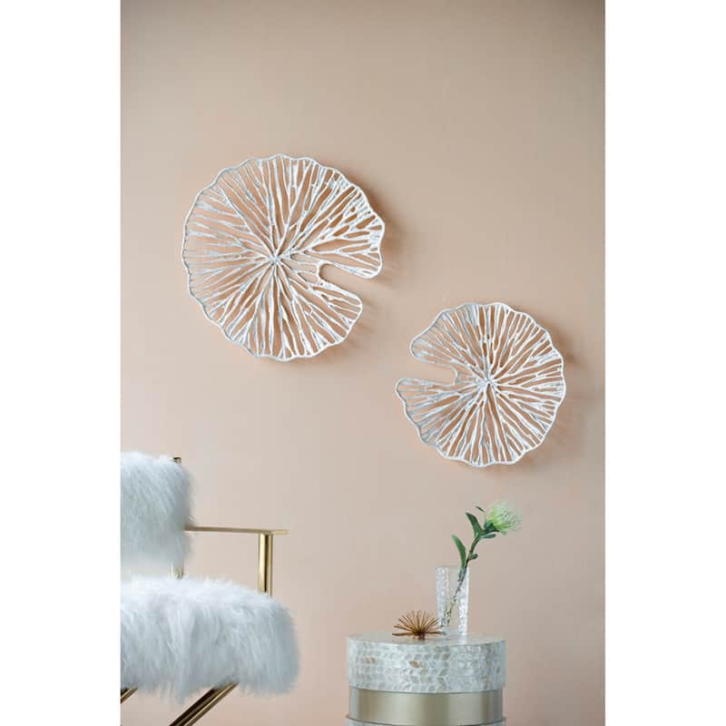 Large Leaf Wall Decoration - 20.5" - White