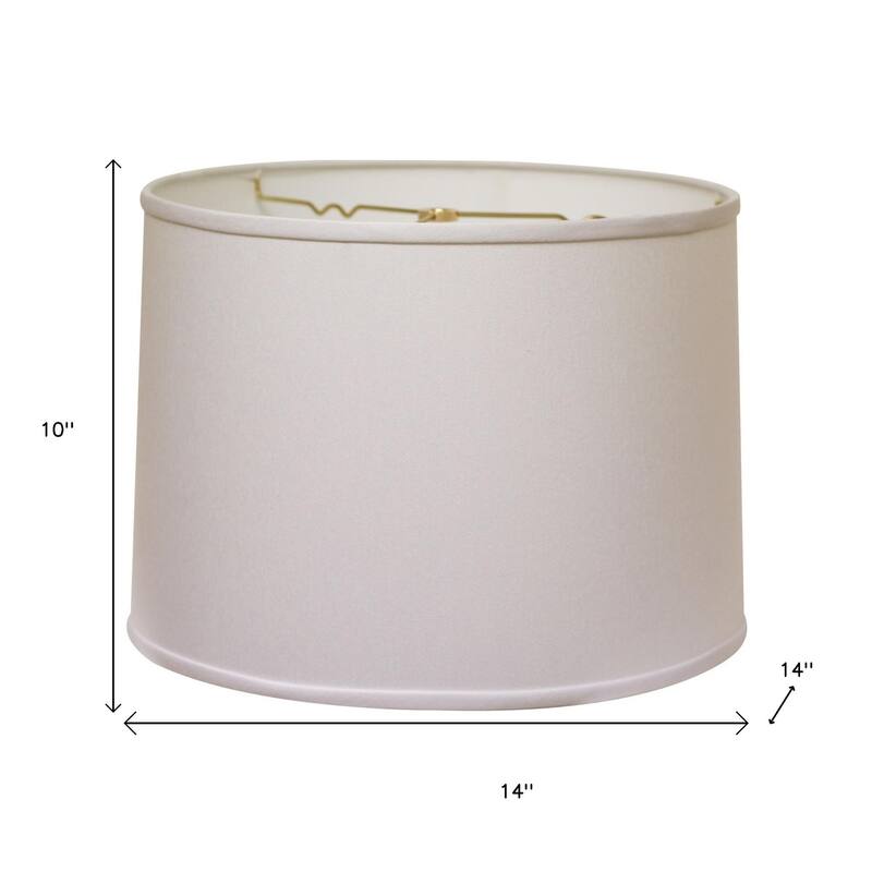 HomeRoots White No Slub Innsbruck Drum Lamp Shade - 14" L x 14" W x 10" H