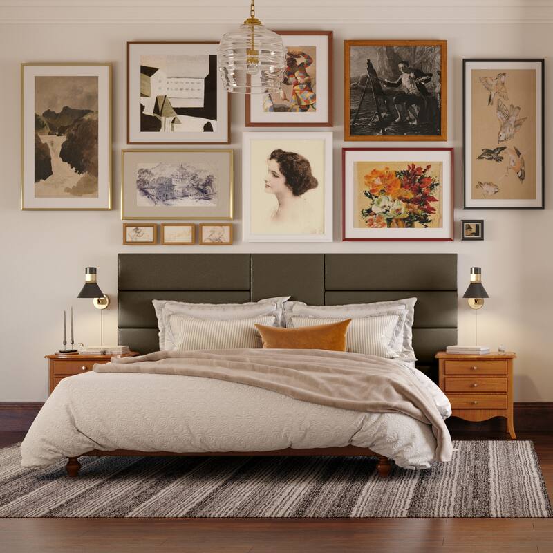 Jaxx Panelist Modern Padded Headboard in Premium Vegan Leather - Set of 4 Panels