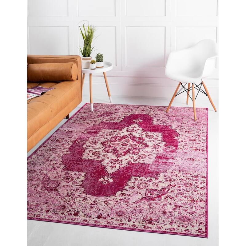 Transitional Kosmas Collection Area Rug - Pink - 4'x6'