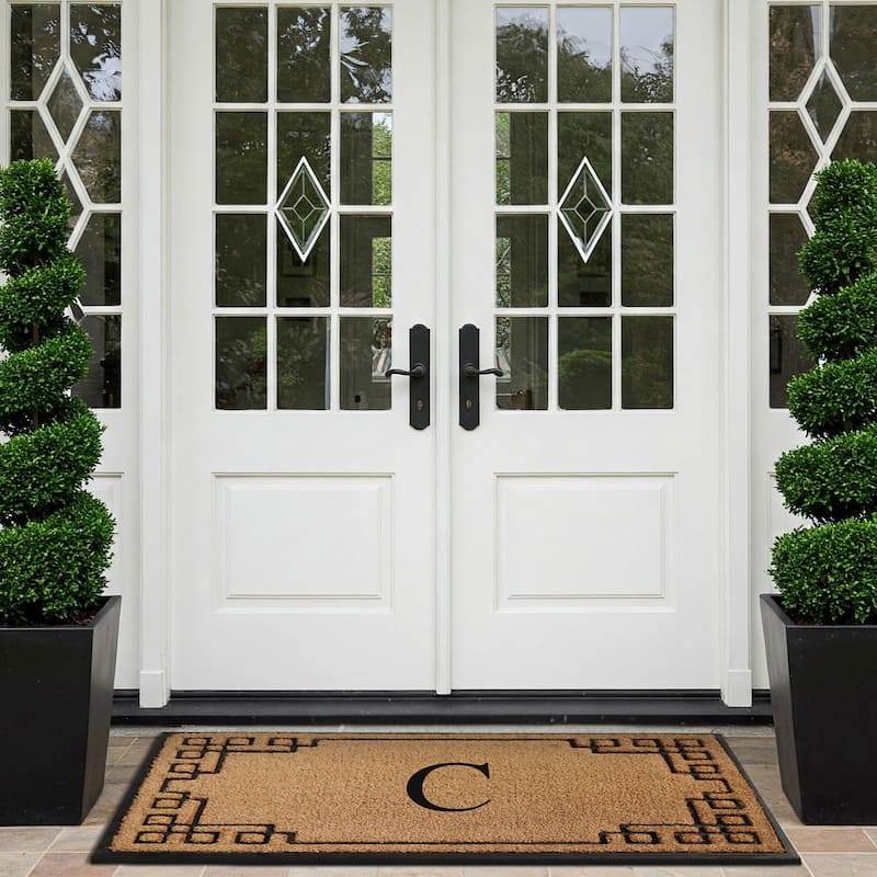 A1HC Natural Coir & Rubber Door Mat, Heavy Duty, Dirt Trapping, Long-Lasting Entrance Doormats,Thick & Durable Outdoor Entry Mat