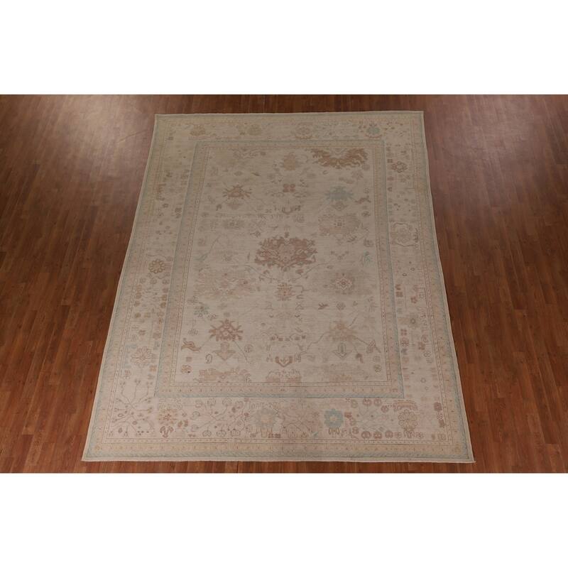 Earth Tone Oushak Vegetable Dye Area Rug Handmade Wool Carpet - 8'1" x 11'0"