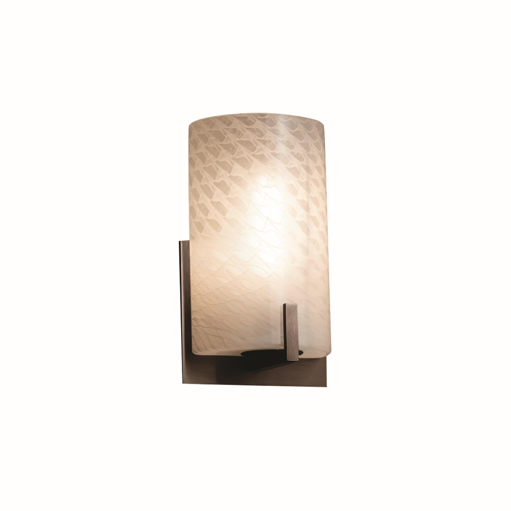 Justice Design Fusion Century 1-light Dark Bronze ADA Wall Sconce, Weave Shade