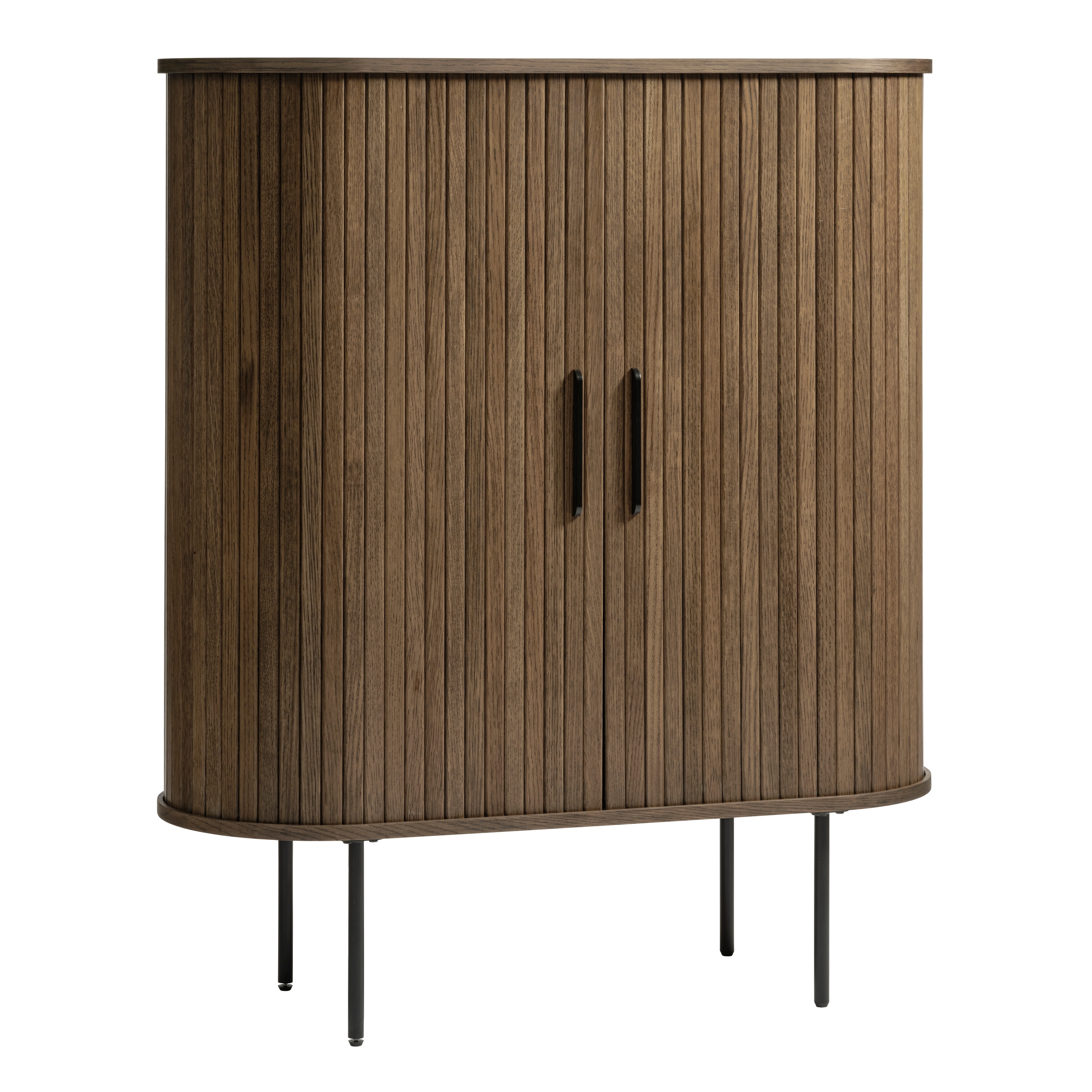Rye Studio Nicola Mid-Century Modern Rounded Sliding Door Cabinet 39"