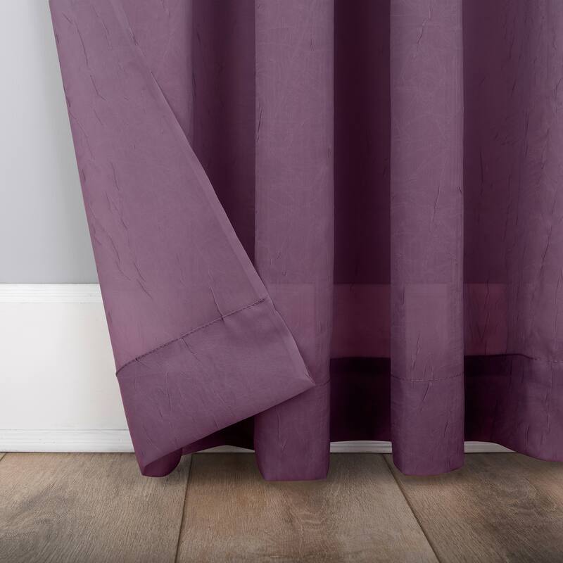 No. 918 Erica Crushed Voile Sheer Rod Pocket 1-Piece Curtain Panel, Single Panel