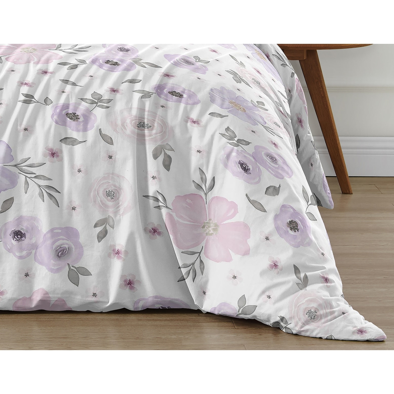 Sweet Jojo Designs Lavender Purple Boho Floral Girl Queen Duvet