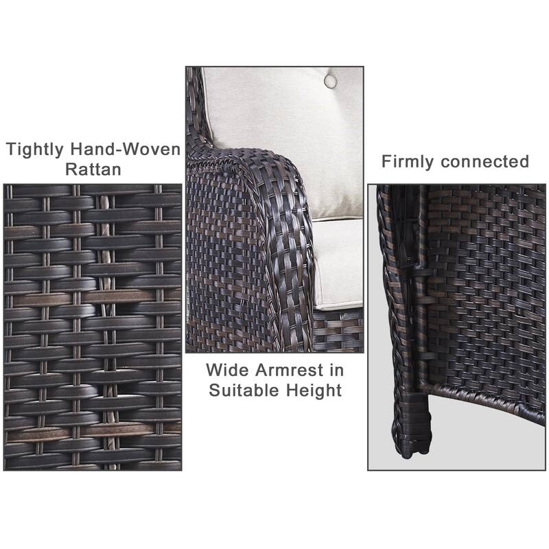 Gymojoy Outdoor Loveseat Wicker Sofa Set Rattan Sofa