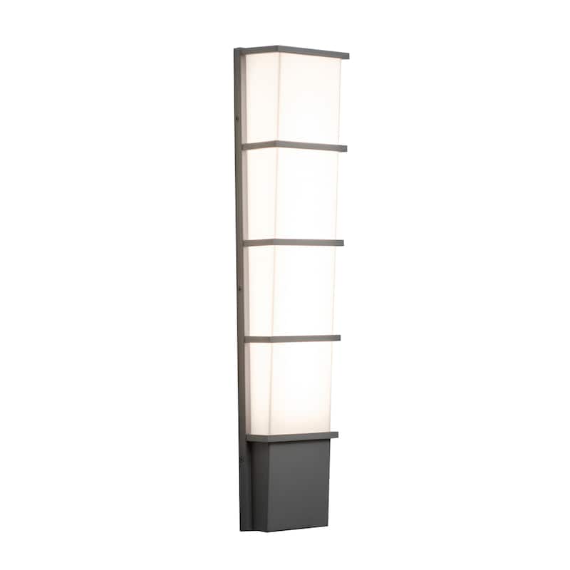 Lasalle 1-light Textured Grey LED Outdoor Sconce, White Acrylic Shade - Textured Grey