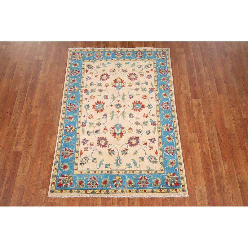 Transitional Oushak Oriental Accent Rug Handmade Wool Carpet - 3'5" x 5'0"