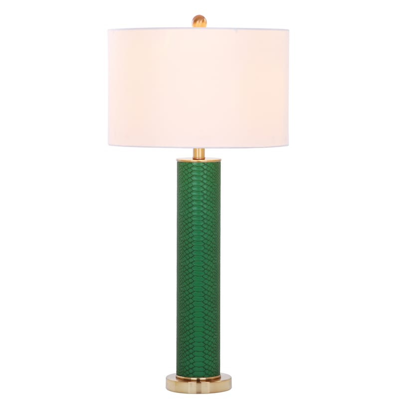 SAFAVIEH Lighting Tomika 32-inch Faux Alligator Grey Table Lamp (Set of 2) - 15"x15"x31.5" - 15Wx15Dx32H