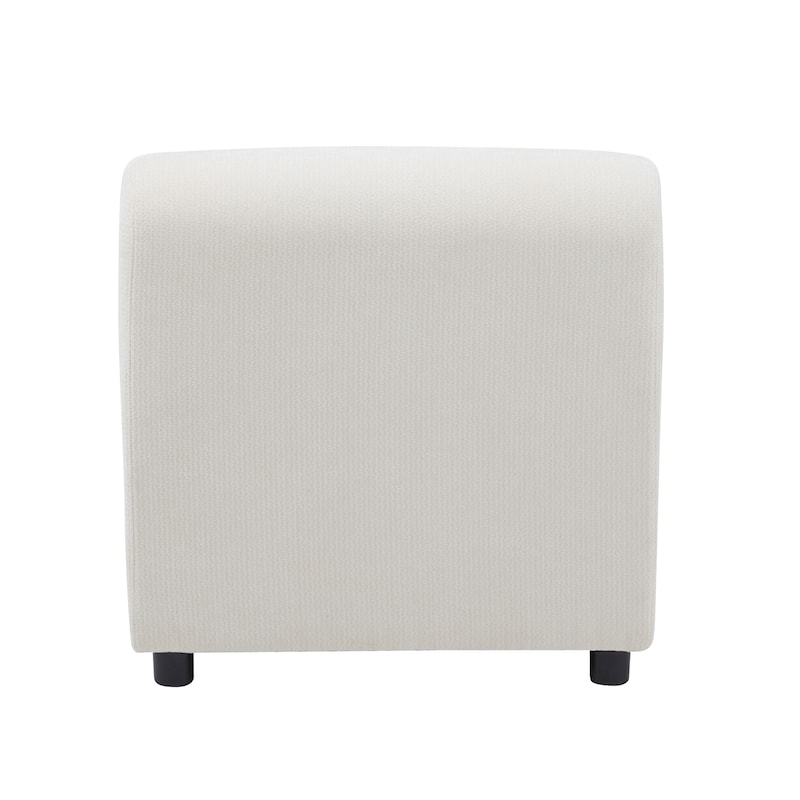 L Shaped Modular Sectional Sofa, Chenille Upholstered Round-Back 4 Seat Sofa, High Resilience Soam Corner Sofa