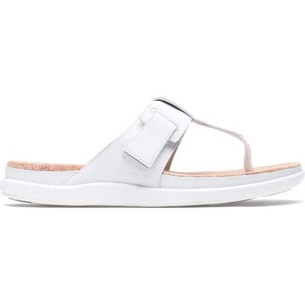 Shop Clarks Women S Step June Reef Thong Sandal White Synthetic