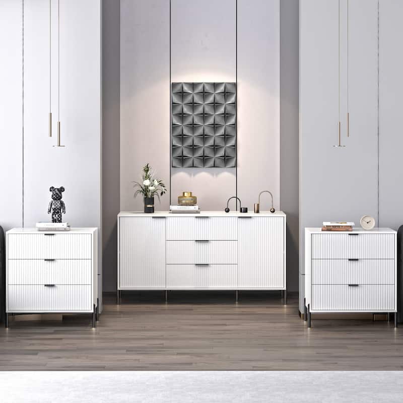 3 Piece Bedroom Set - Off-White