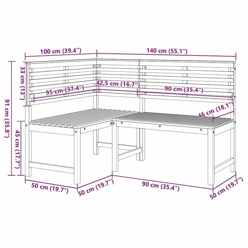 vidaXL Garden Bench Set Brown solid acacia wood - 20 x 35 x 30