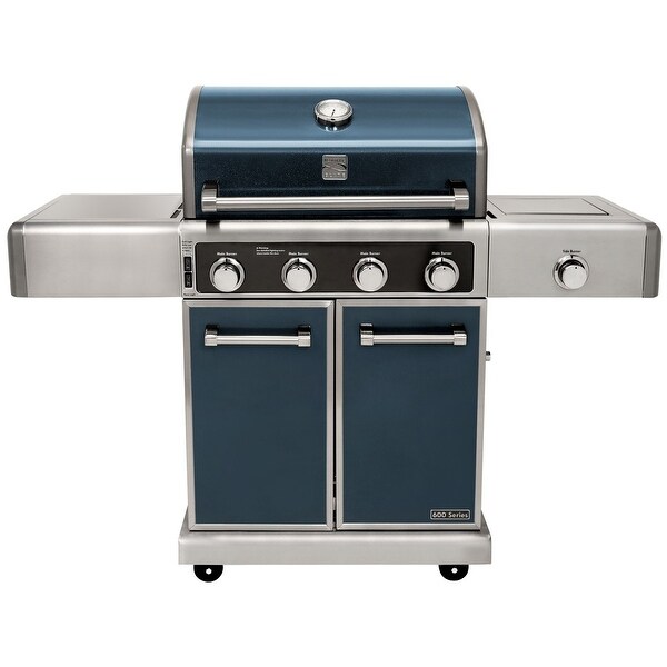 Kenmore Elite 4 Burner plus Side Burner-Metallic Flake Finish - Blue