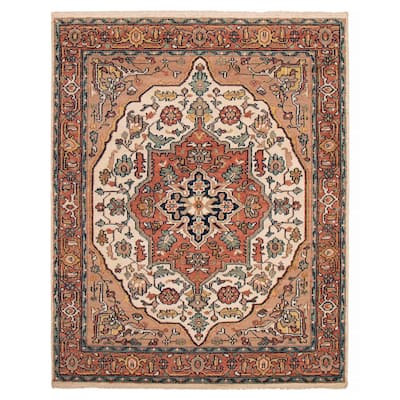 ECARPETGALLERY Hand-knotted Jules Serapi Cream Wool Rug - 7'10 x 9'10