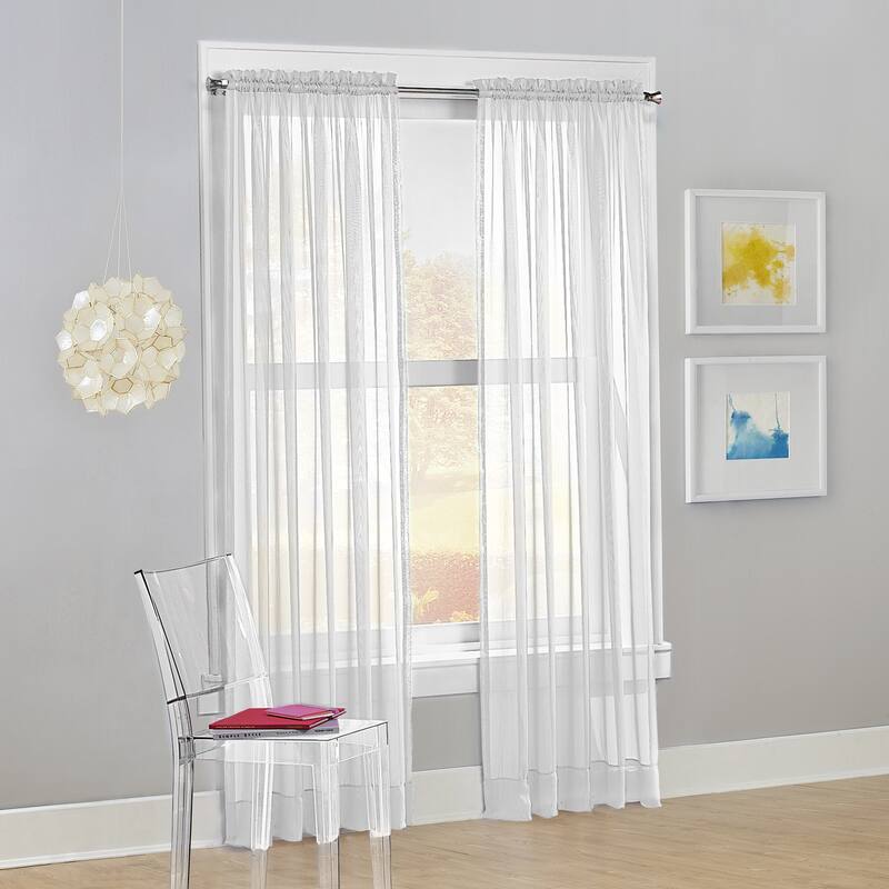No. 918 Calypso Voile Sheer Rod Pocket Curtain Panel, Single Panel