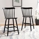 preview thumbnail 3 of 48, SAFAVIEH Galena 24-inch Spindle Farmhouse Counter Stool (Set of 2) - 20"W x 20"D x 38"H Black