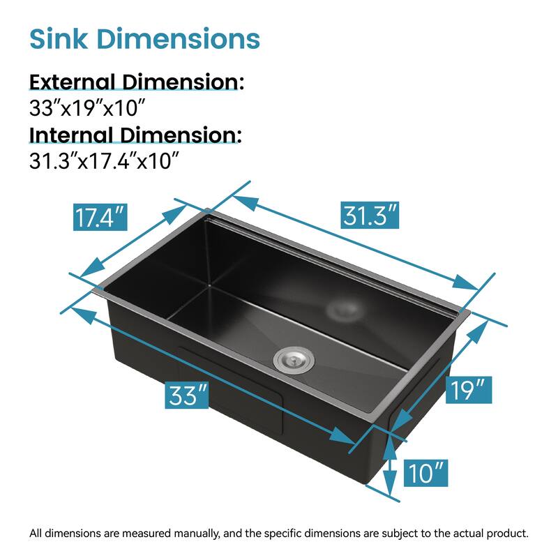 Kitchen Sink Multifunctional undermount Flying Rain Waterfall Stainless Steel Handmade Modern Single Bowl