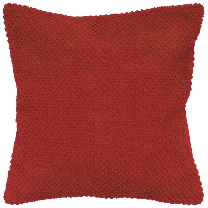 Rizzy Home Transitional Solid Light Texture Throw Pillow, 20-inch - Cover Only - Red