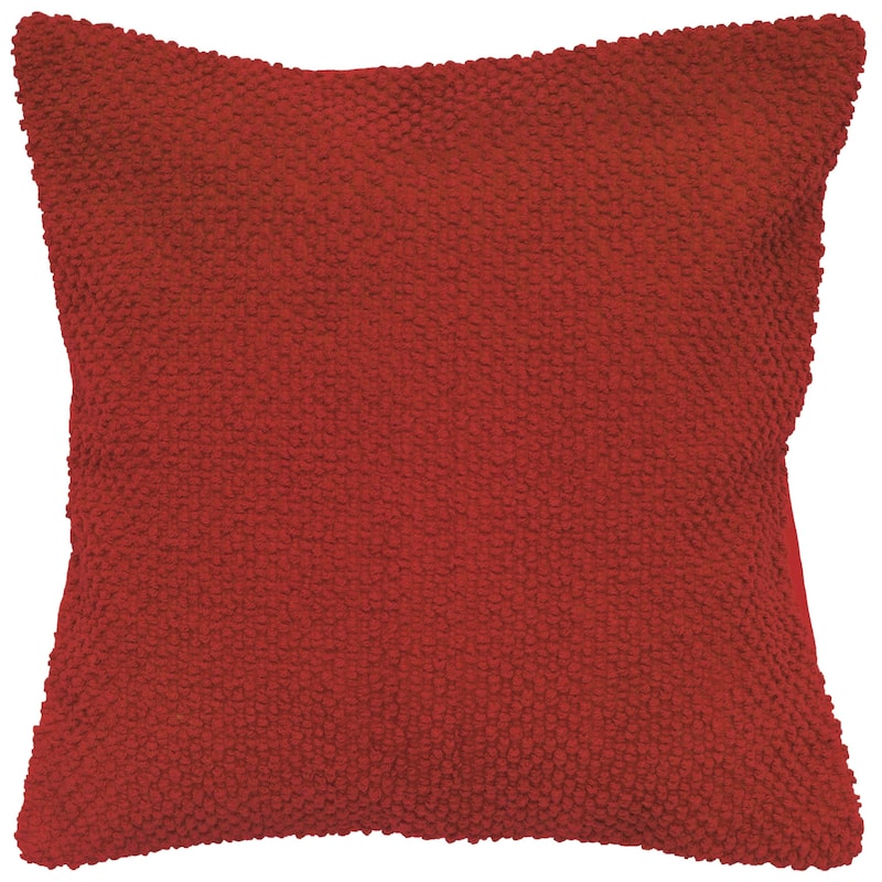 Rizzy Home Transitional Solid Light Texture Throw Pillow - Cover Only - Red