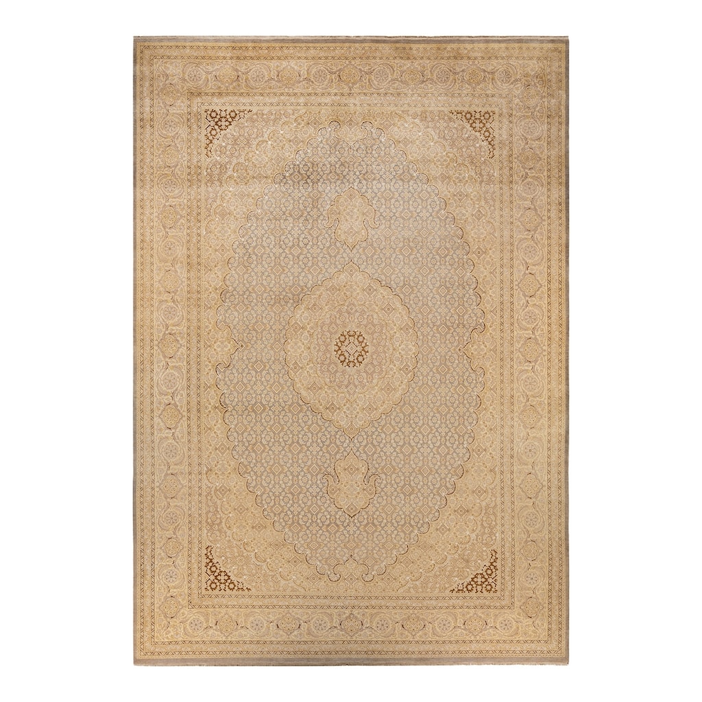 Overton Hand Knotted Wool Vintage Inspired Traditional Mogul Beige Area Rug - 10 x 14