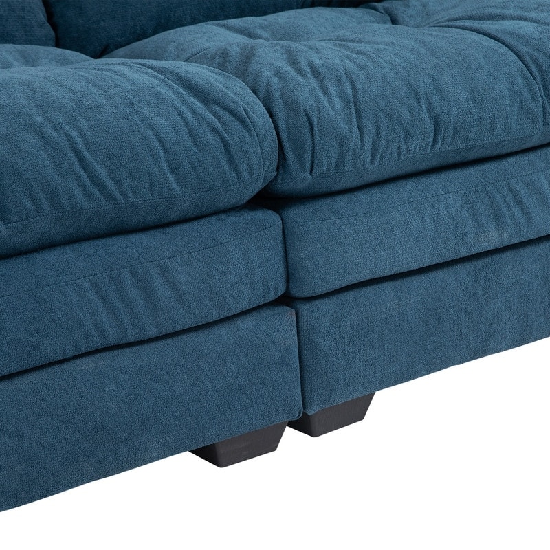 84" Chenille Loveseat Sofa with Memory Foam&Pocket Springs, Deep Seat Couch with 2 Throw Pillows