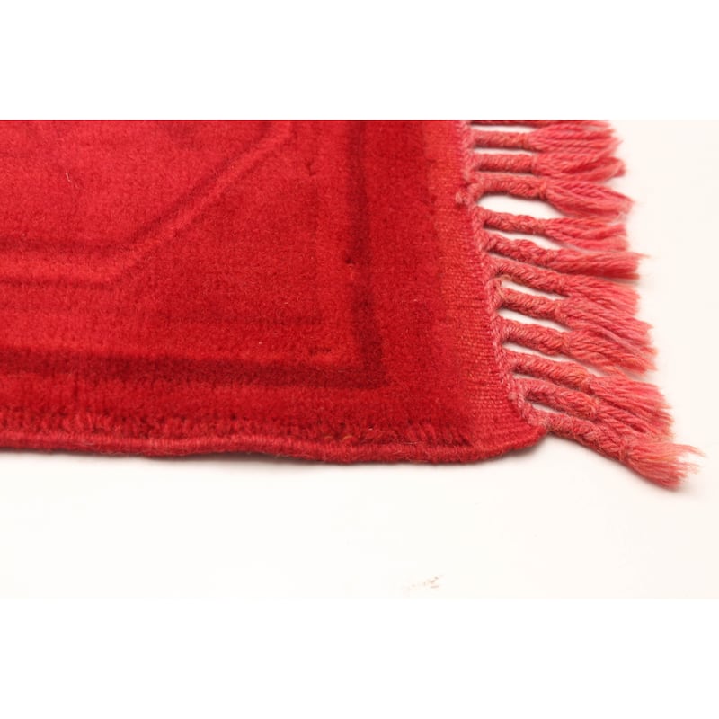 ECARPETGALLERY Hand-knotted Color Transition Red Wool Rug - 2'8 x 10'0