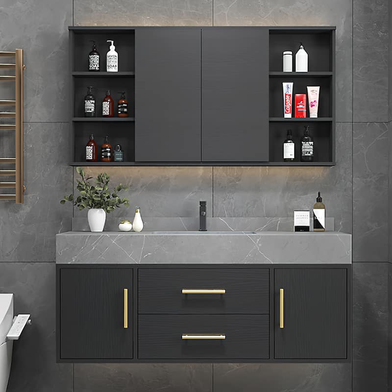 Modern 39" Wall Mounted Single Bathroom Vanity Set Fits Standard Bathrooms