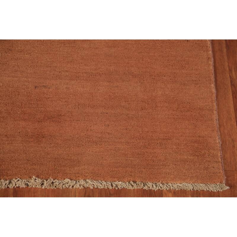 Gabbeh Modern Area Rug Handmade Oriental Orange Tribal Wool Carpet - 4'11" x 6'6"