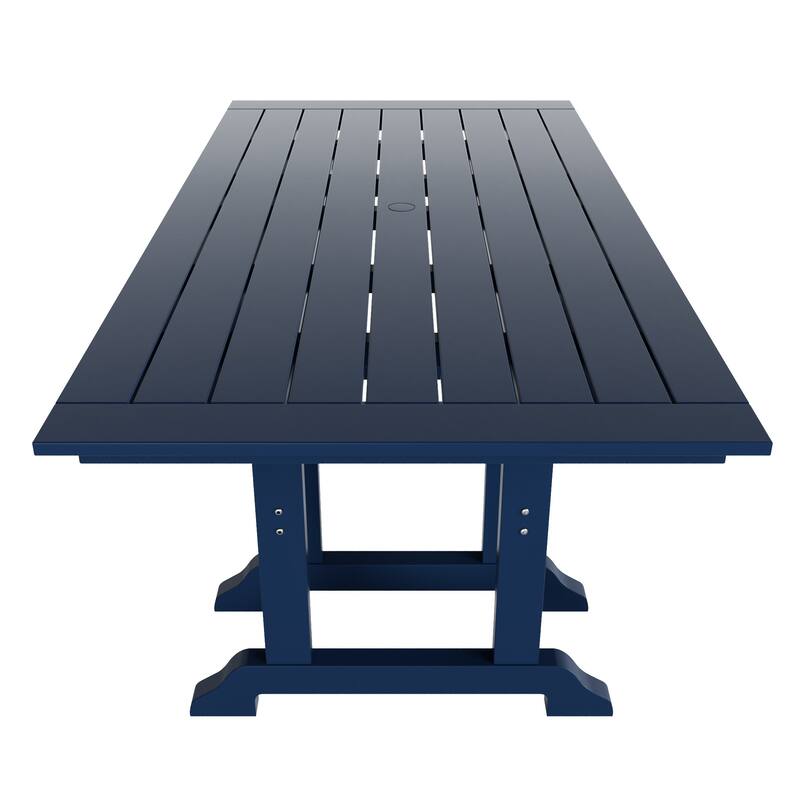 Laguna 7-Piece Rectangular Table Folding Highback Chair Dining Set