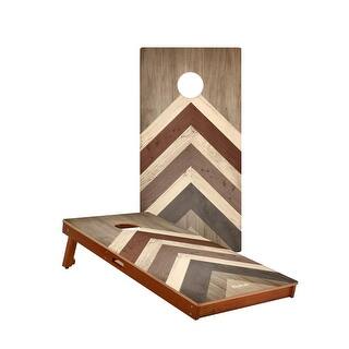 Terra Chevron Solid Mahogany All-Weather Cornhole Boards