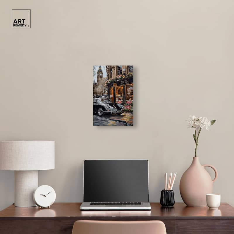 A View of London from the Car Canvas by Art Remedy, Gallery Wrapped