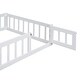 preview thumbnail 14 of 12, Twin Floor Bed w/Fence Railings & Detachable House Shape Headboard