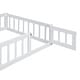 preview thumbnail 59 of 88, Wooden Floor Bed wFence Railings and Detachable House Shape Headboard Platform Bed, Kids Montessori Style Playhouse Frame Bed