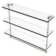 preview thumbnail 30 of 32, Allied Brass 16 Inch Triple Tiered Glass Shelf with Integrated Towel Bar
