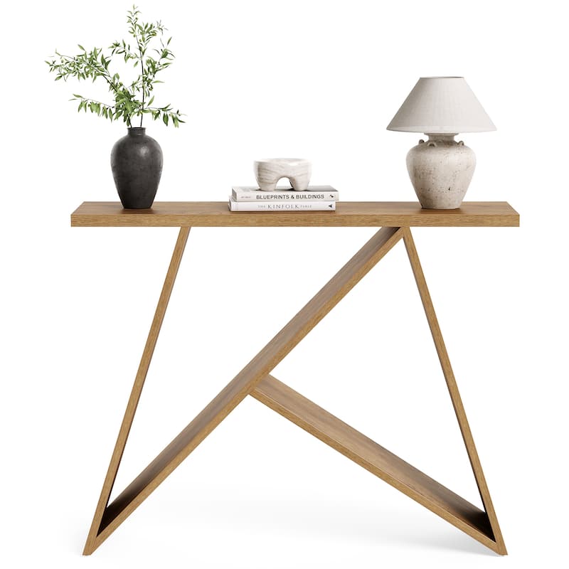 41'' Entryway Console Table, Behind the Couch Table with Geometric Base