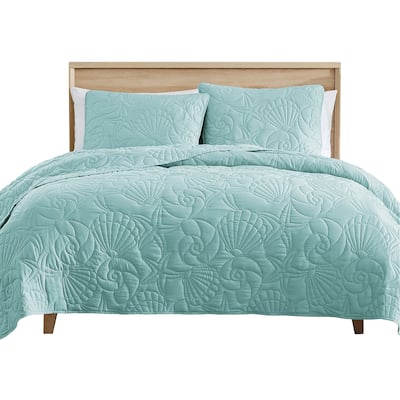 3-Piece Elegant Seashell Pattern Quilt