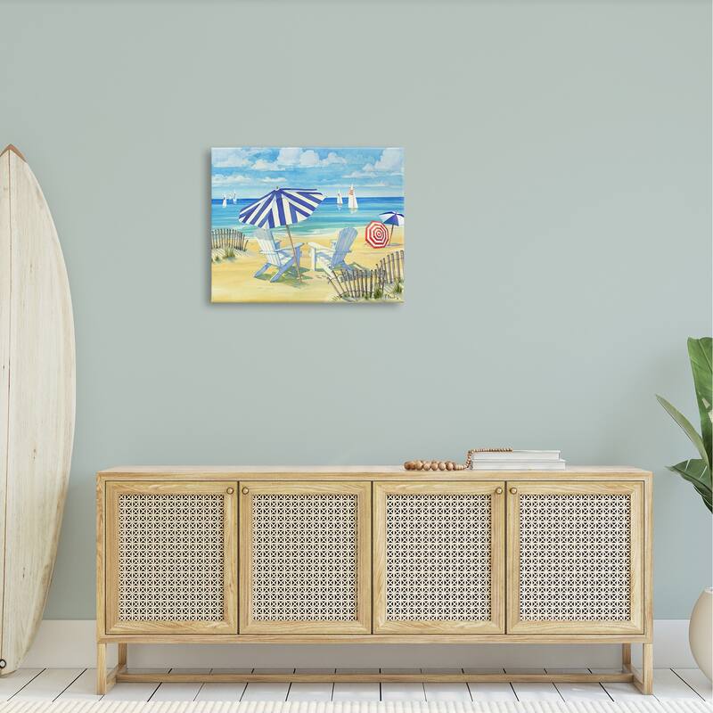 Stupell Summer Sun Sailboat Chairs Stretched Canvas Wall Art, Design by Paul Brent